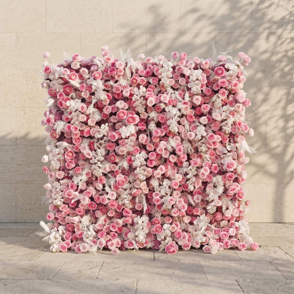 Nylenna | Luxury 5D Ombre Hot Pink & Blush Silk Event-Ready Floral Wall Backdrop for Vibrant Romantic Weddings | Shipping Included