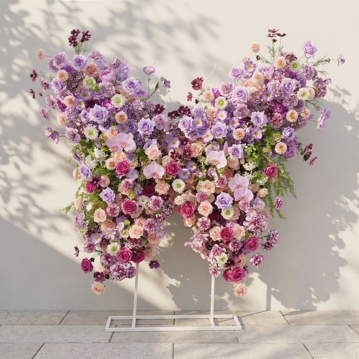Nyvra | Dreamy Lavender & Purple Butterfly-Shaped Artificial Floral Wall for Garden Wedding & Event | Shipping Included
