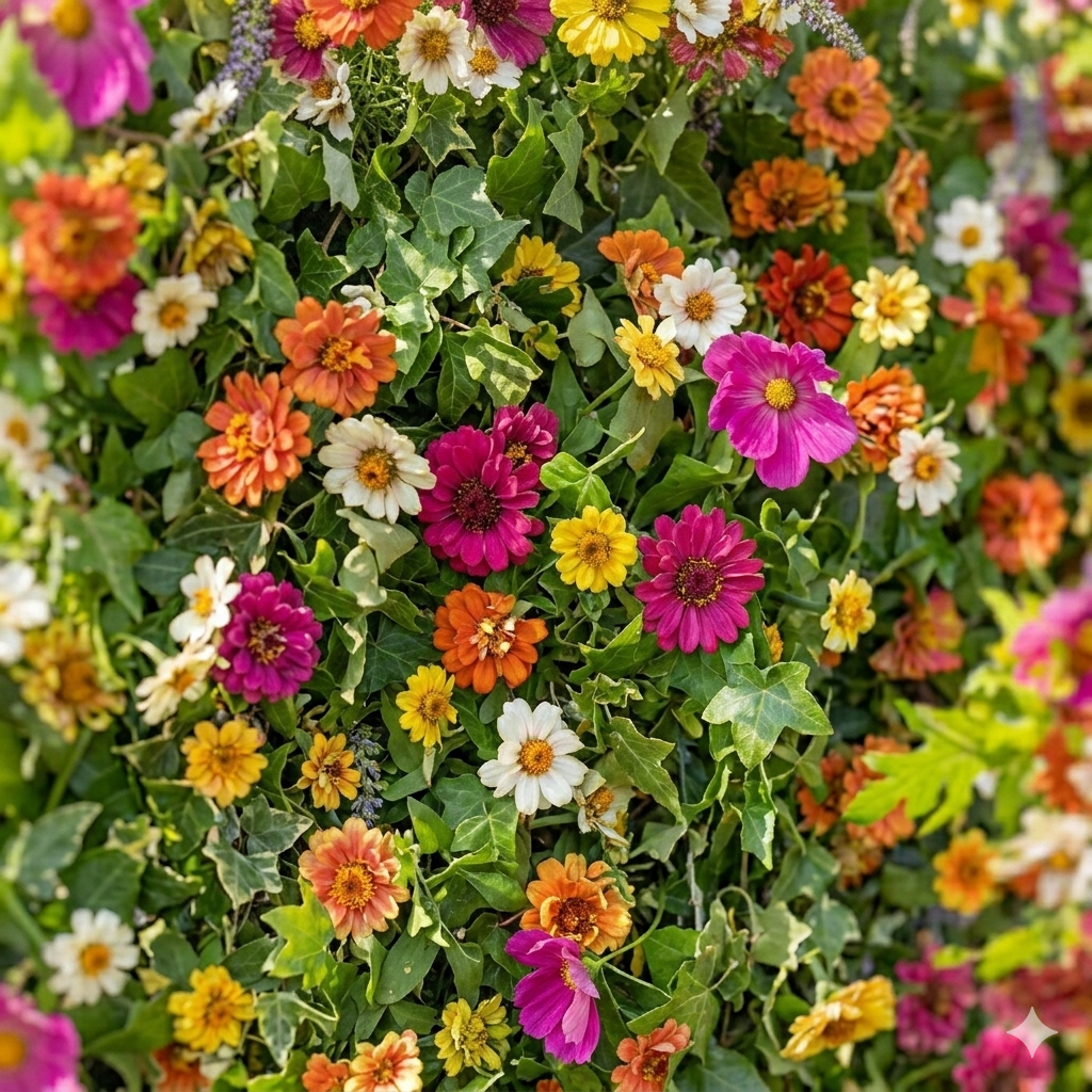 Odette | 5D Multi-Color Wildflower Event-Ready Silk Floral Wall Backdrop for Natural Garden Weddings & Parties | Shipping Included