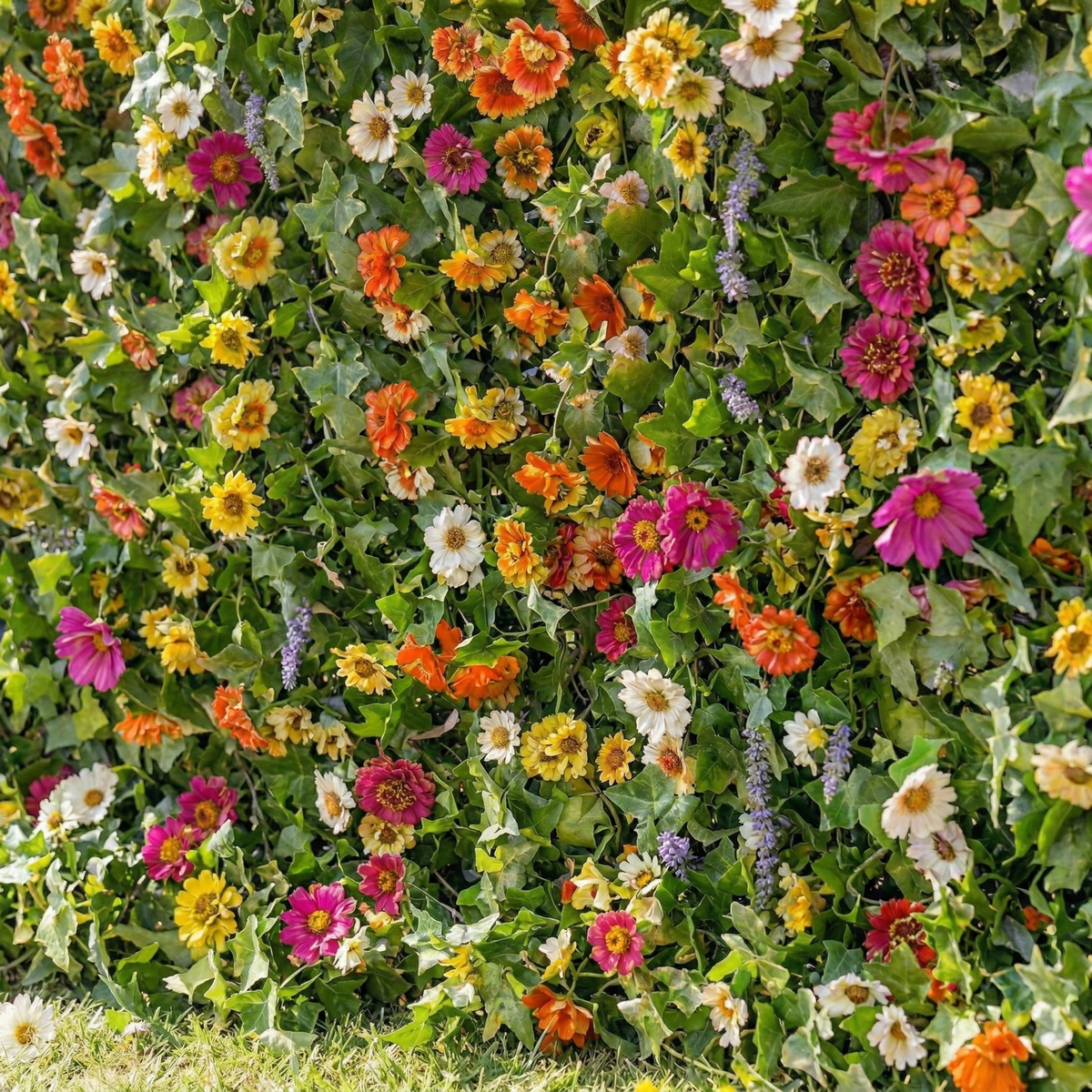 Odette | 5D Multi-Color Wildflower Event-Ready Silk Floral Wall Backdrop for Natural Garden Weddings & Parties | Shipping Included