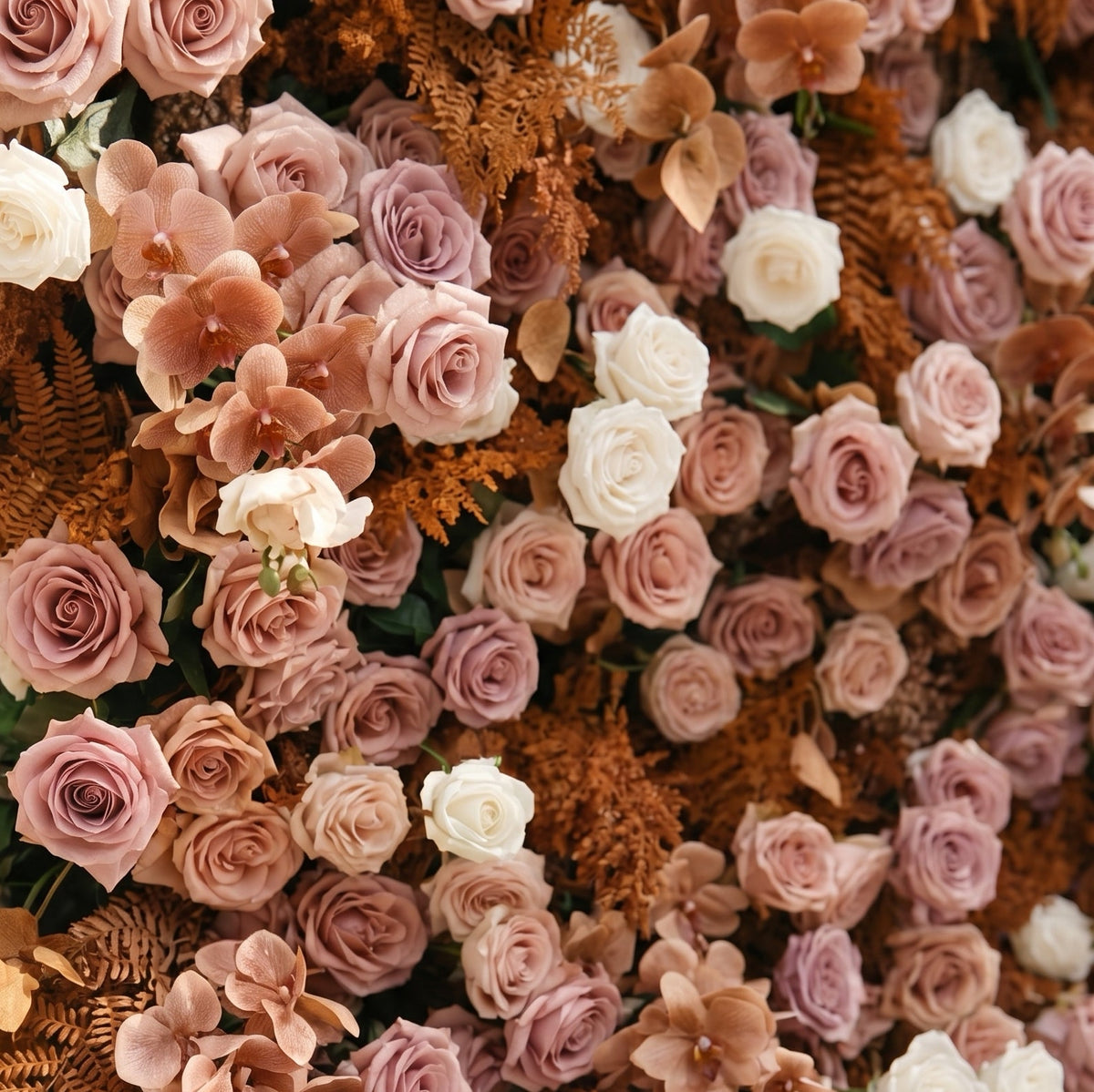 Orelloria | Luxury 5D Terracotta & Dusty Rose Silk Event-Ready Floral Wall Backdrop for Rustic Fall Weddings | Shipping Included