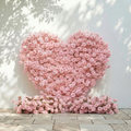 Orelune | 3D Ethereal Blush Pink Heart-Shaped Event-Ready Artificial Floral Backdrop for Romantic Wedding & Proposal | Shipping Included