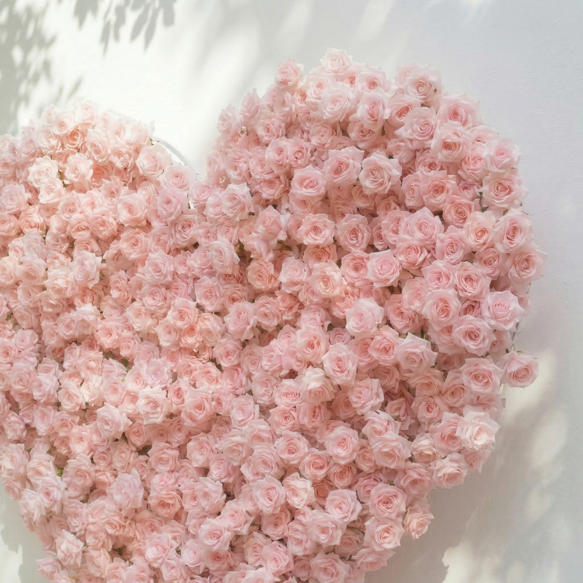 Orelune | 3D Ethereal Blush Pink Heart-Shaped Event-Ready Artificial Floral Backdrop for Romantic Wedding & Proposal | Shipping Included