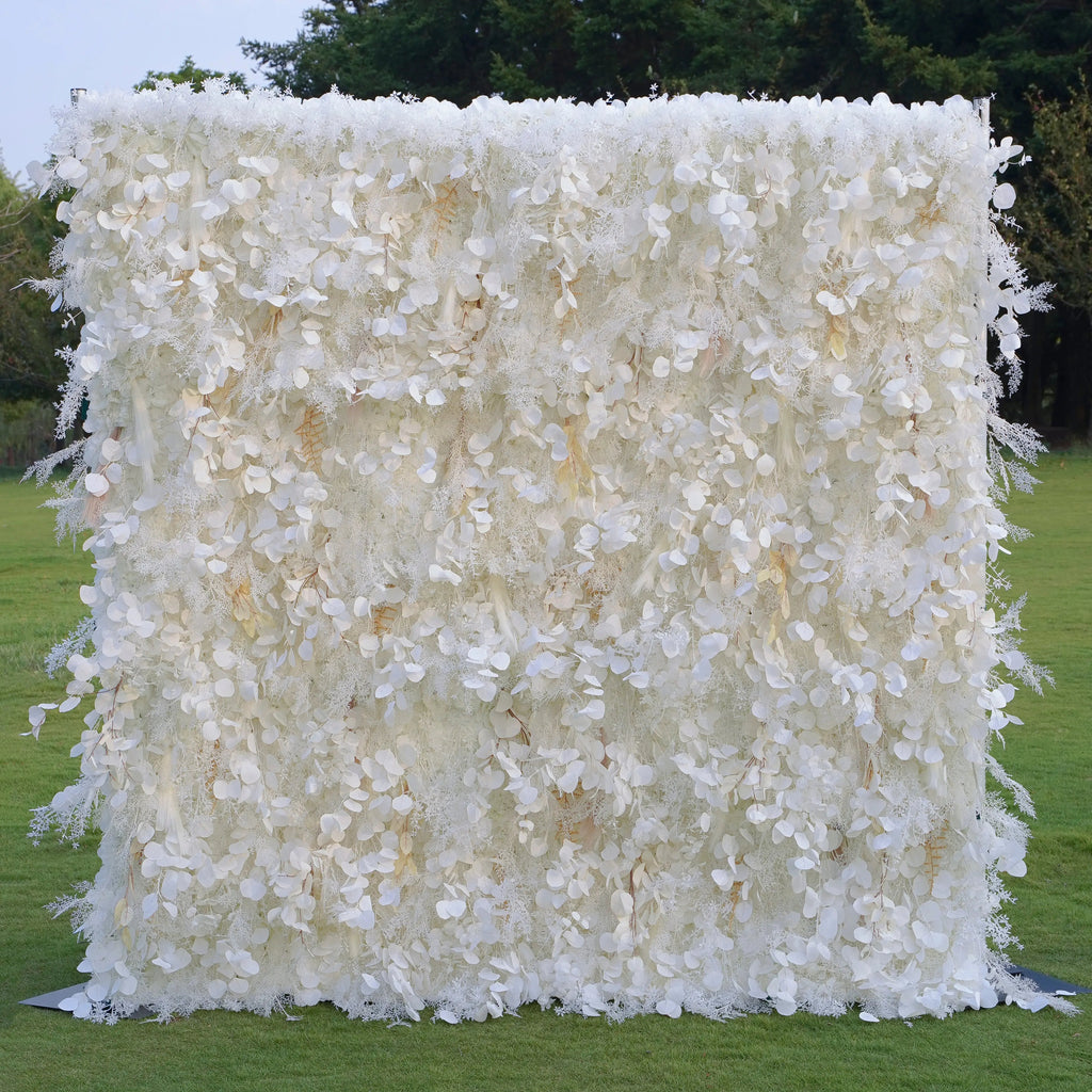 Pampas | 5D Grey Pampas Grass Event-Ready Artificial Floral Wall Backdrop, Roll-Up Fabric | Shipping Included
