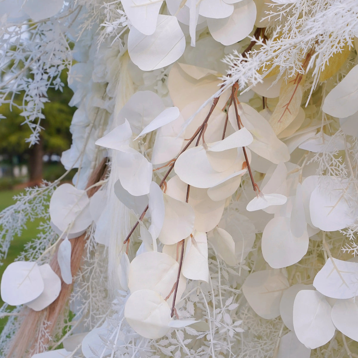 Pampas | 5D Grey Pampas Grass Event-Ready Artificial Floral Wall Backdrop, Roll-Up Fabric | Shipping Included