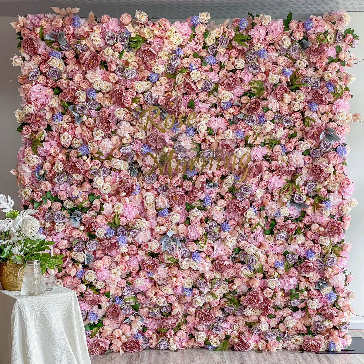 Parton | 5D Garden Series New Event-Ready Artificial Floral Wall Backdrop, Roll-Up Fabric | Shipping Included