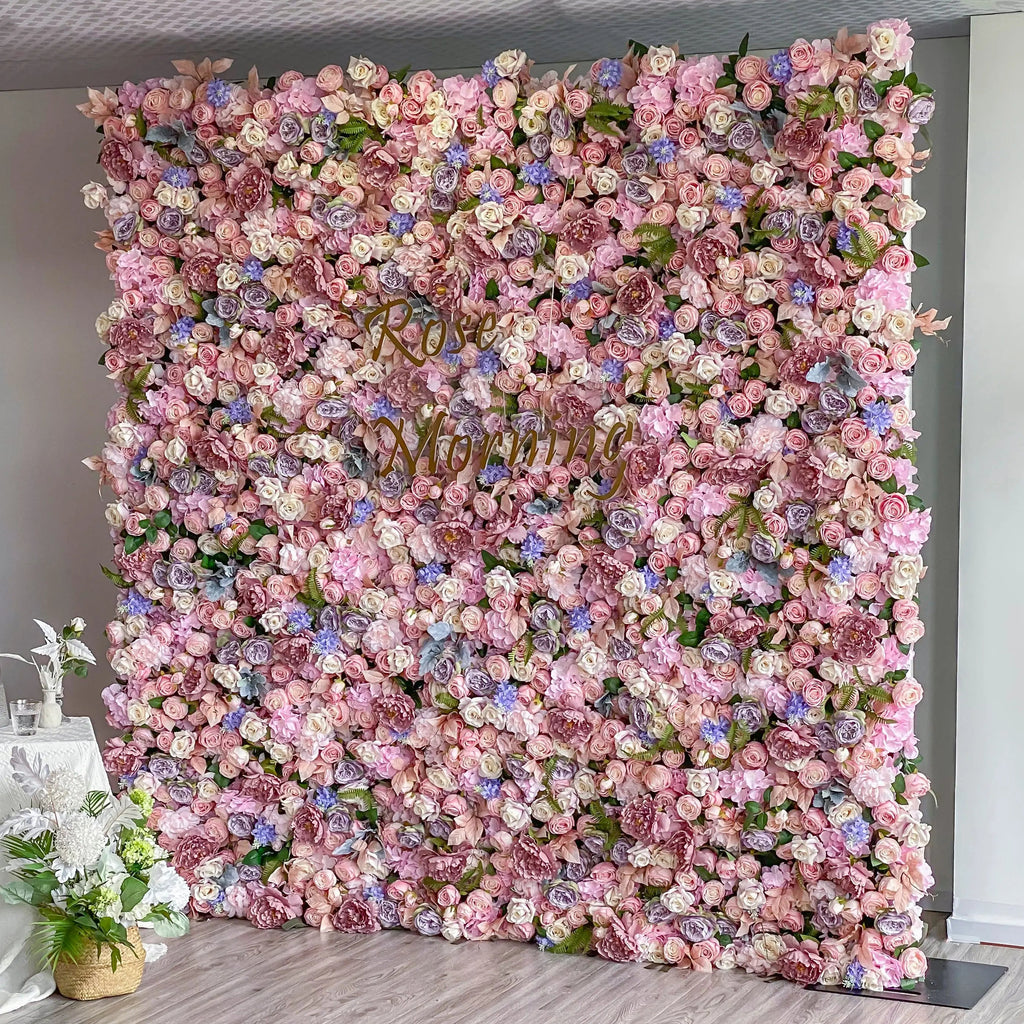 Parton | 5D Garden Series New Event-Ready Artificial Floral Wall Backdrop, Roll-Up Fabric | Shipping Included