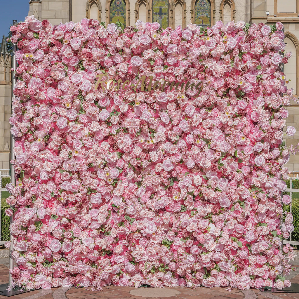 Pelin | 5D Fabric Artificial Flower Wall Rolling Up Curtain Flower Wall | Shipping Included