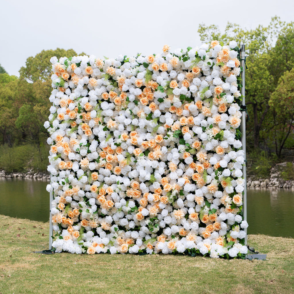 Penelope | 3D Event-Ready Artificial Floral Wall Backdrop, Roll-Up Fabric | Shipping Included