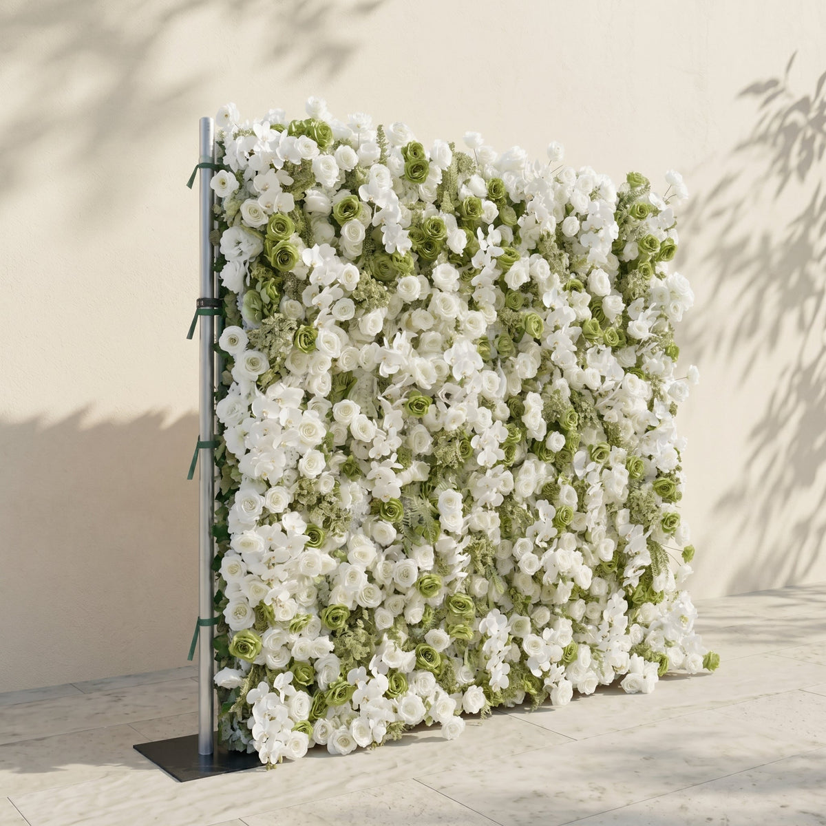 Ravalia | Luxury 5D White & Sage Green Silk Event-Ready Floral Wall Backdrop for Elegant Minimalist Weddings | Shipping Included