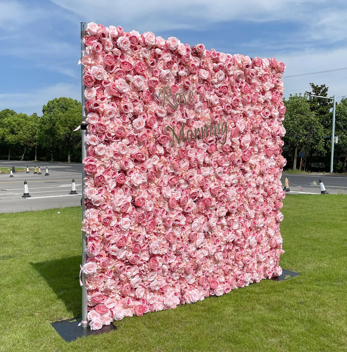 Rina | 4D Event-Ready Artificial Floral Wall Backdrop, Roll-Up Fabric | Shipping Included