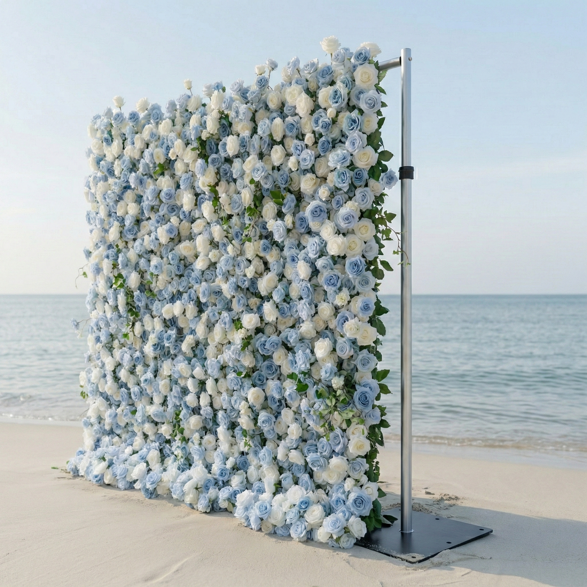 Sapphira | Luxury 5D Serene Blue & Cream Event-Ready Silk Floral Wall Backdrop for Seaside Weddings & Events | Shipping Included