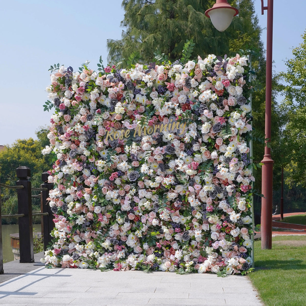 Selena | 5D Event-Ready Artificial Floral Wall Backdrop, Roll-Up Fabric | Shipping Included