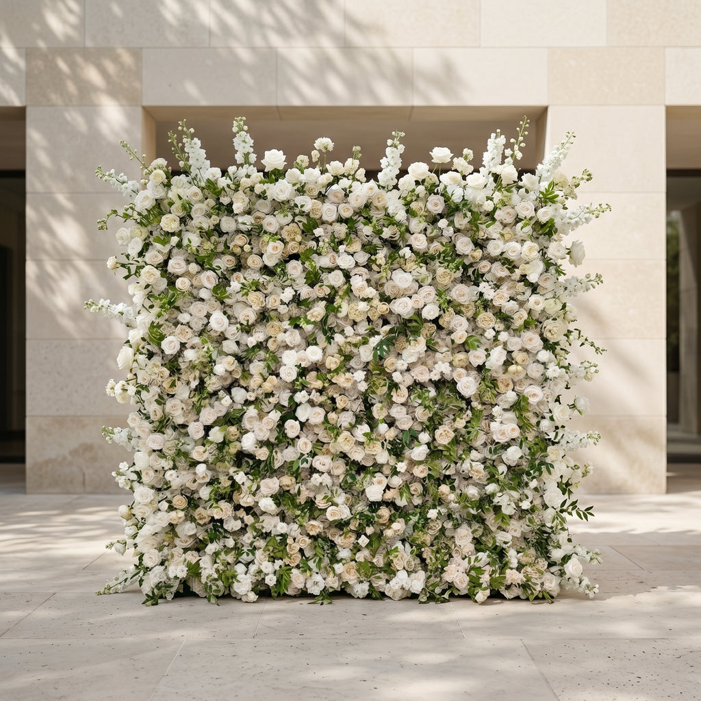 Sirenbelle | Luxury 5D Cream & Ivory Silk Event-Ready Floral Wall Backdrop for Timeless Elegant Weddings | Shipping Included
