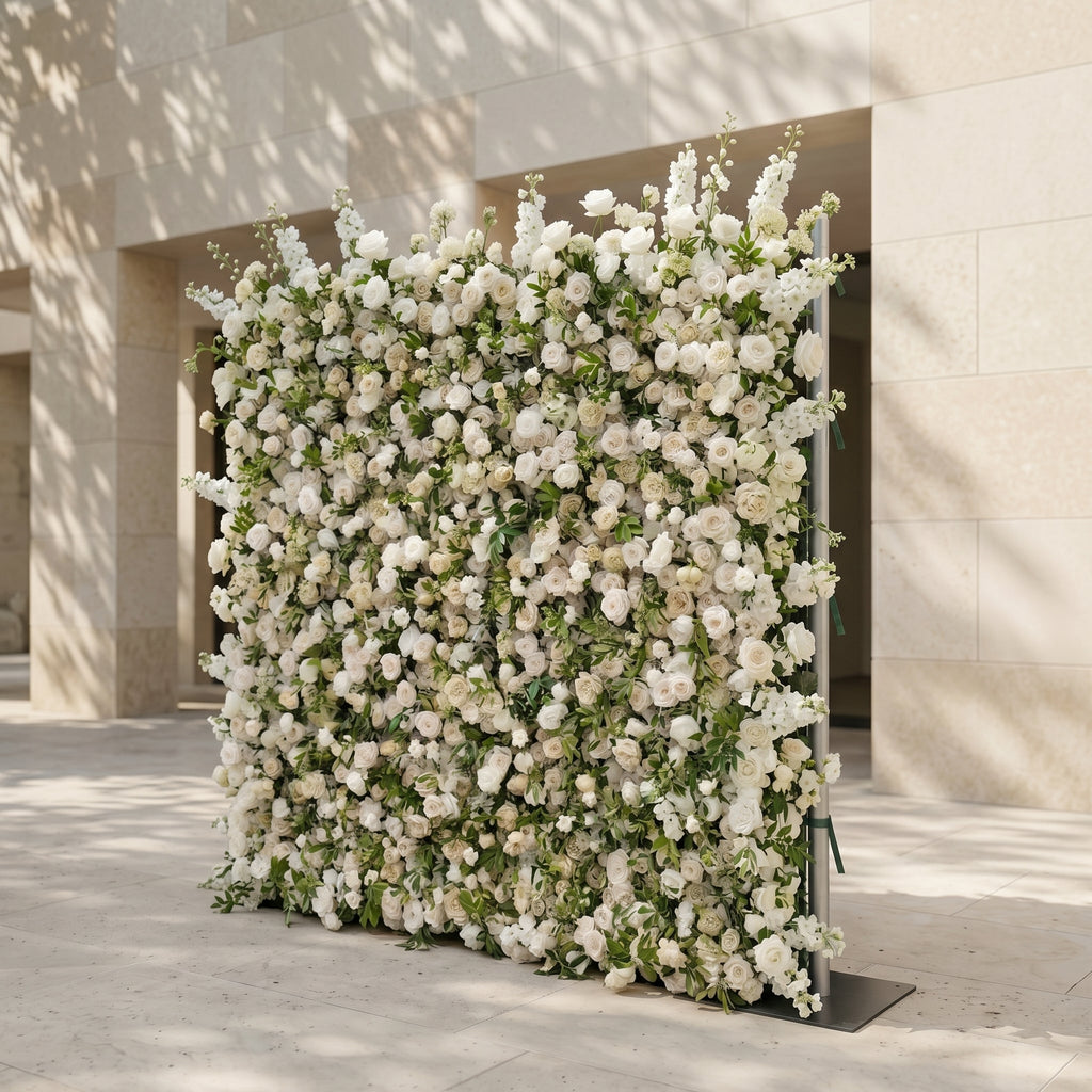 Sirenbelle | Luxury 5D Cream & Ivory Silk Event-Ready Floral Wall Backdrop for Timeless Elegant Weddings | Shipping Included