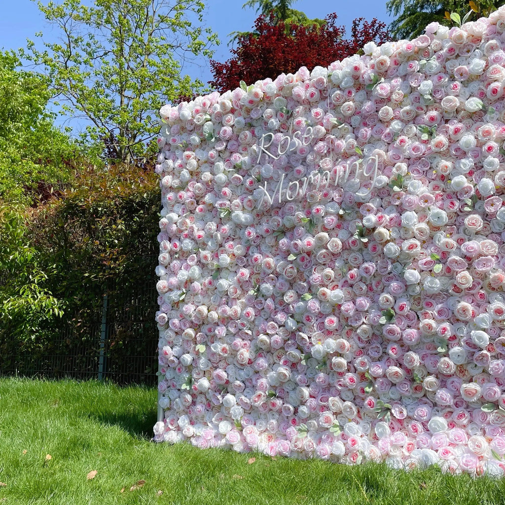 Sophia | 4D Event-Ready Artificial Floral Wall Backdrop, Roll-Up Fabric | Shipping Included