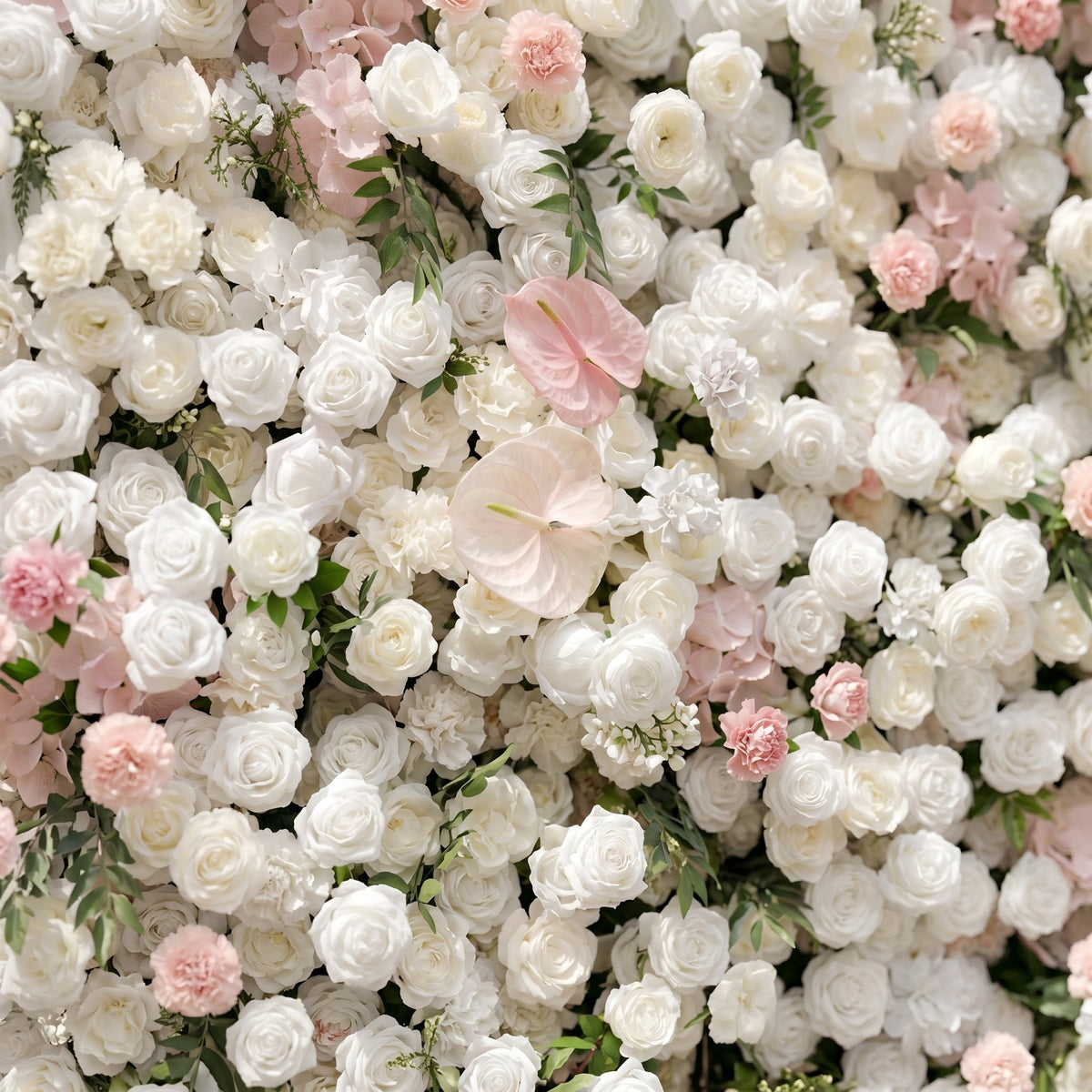 Sorelmora | 5D Blush Pink & Ivory White Event-Ready Silk Rose Floral Wall Backdrop for Romantic Wedding & Proposal Setups | Shipping Included