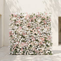 Sorelmora | 5D Blush Pink & Ivory White Event-Ready Silk Rose Floral Wall Backdrop for Romantic Wedding & Proposal Setups | Shipping Included