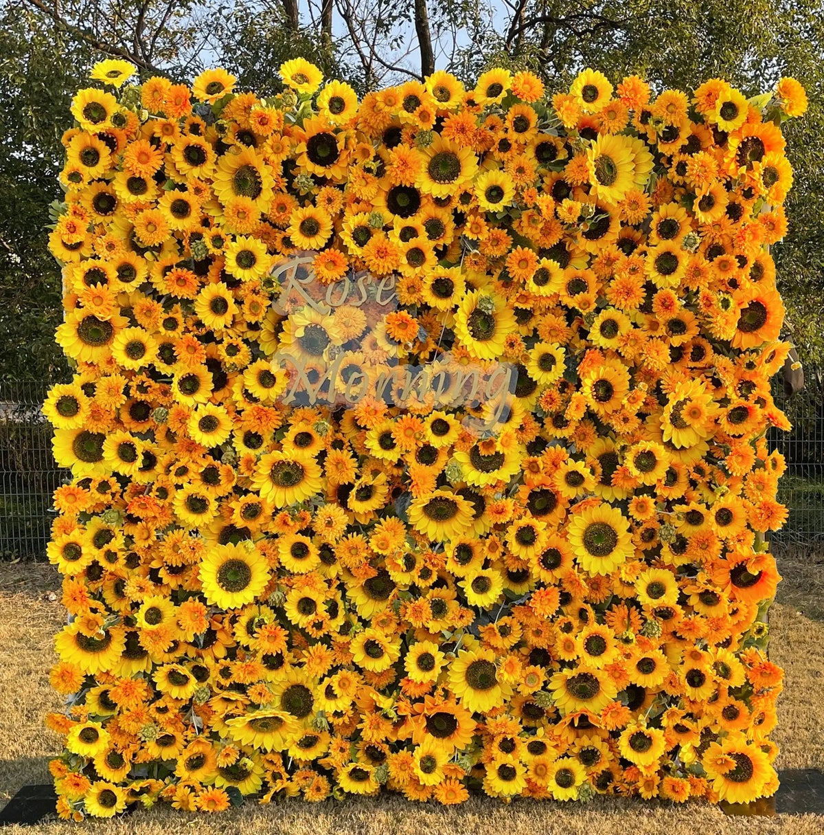 Sunflower | 5D Event-Ready Artificial Floral Wall Backdrop, Roll-Up Fabric | Shipping Included