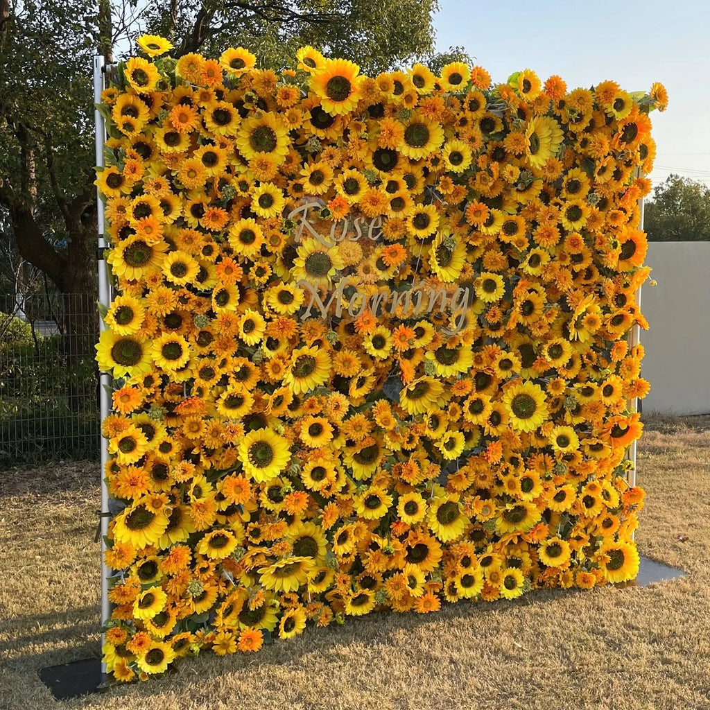 Sunflower | 5D Event-Ready Artificial Floral Wall Backdrop, Roll-Up Fabric | Shipping Included