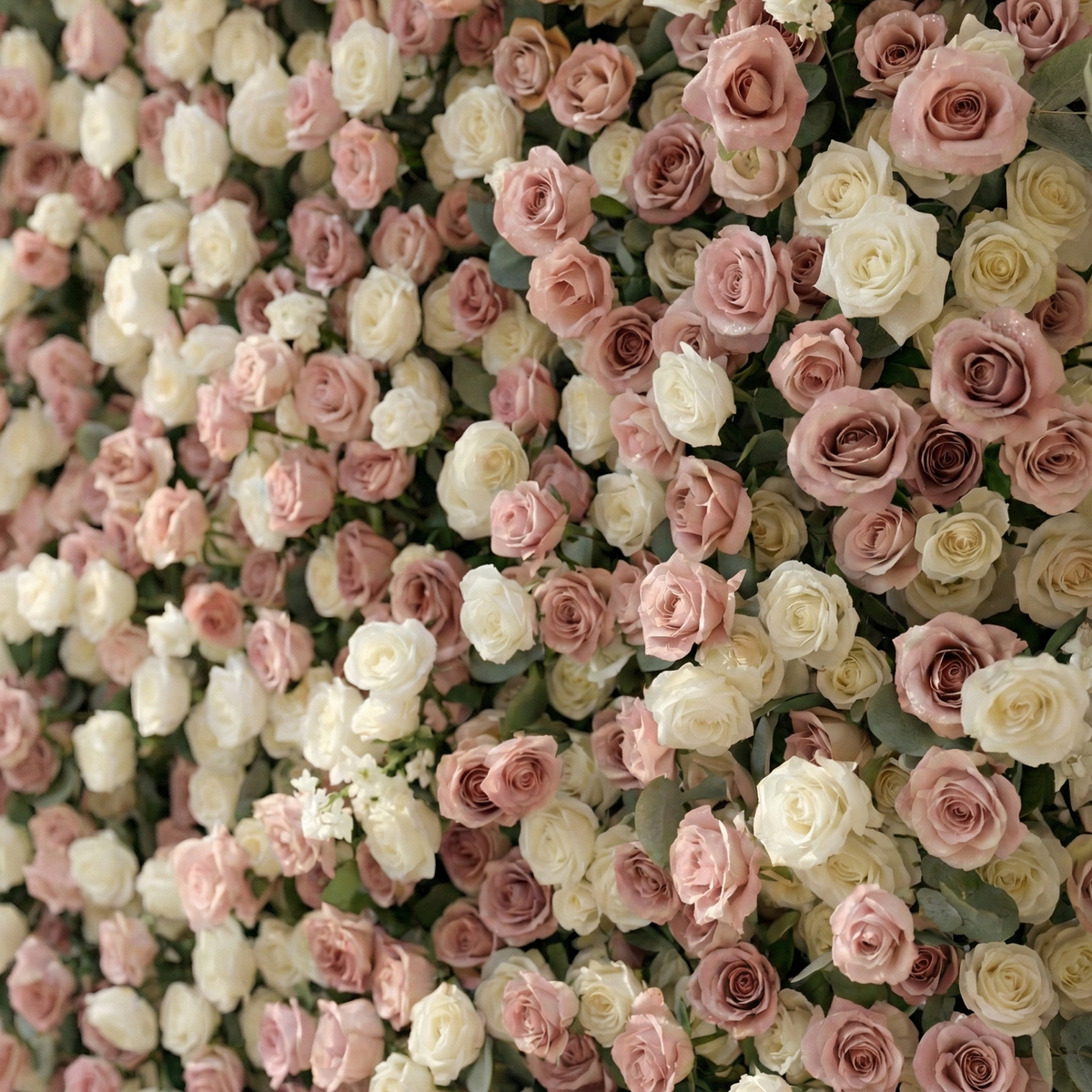 Thaliah | 5D Elegant Dusty Rose & Cream Event-Ready Silk Rose Floral Wall Backdrop for Luxury Weddings & Events | Shipping Included