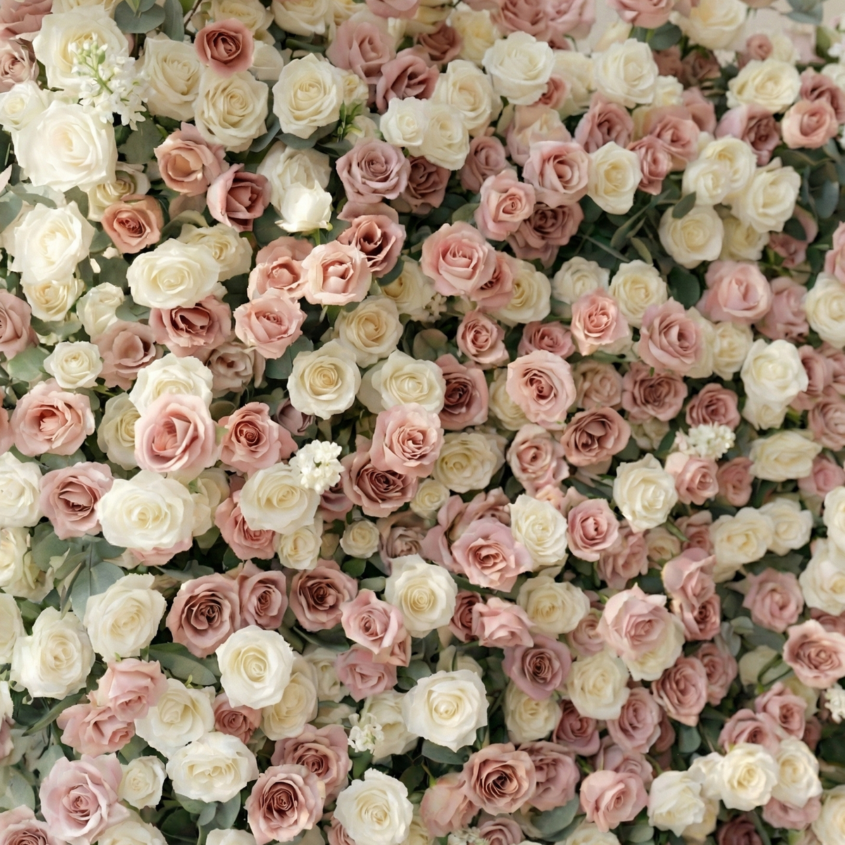 Thaliah | 5D Elegant Dusty Rose & Cream Event-Ready Silk Rose Floral Wall Backdrop for Luxury Weddings & Events | Shipping Included