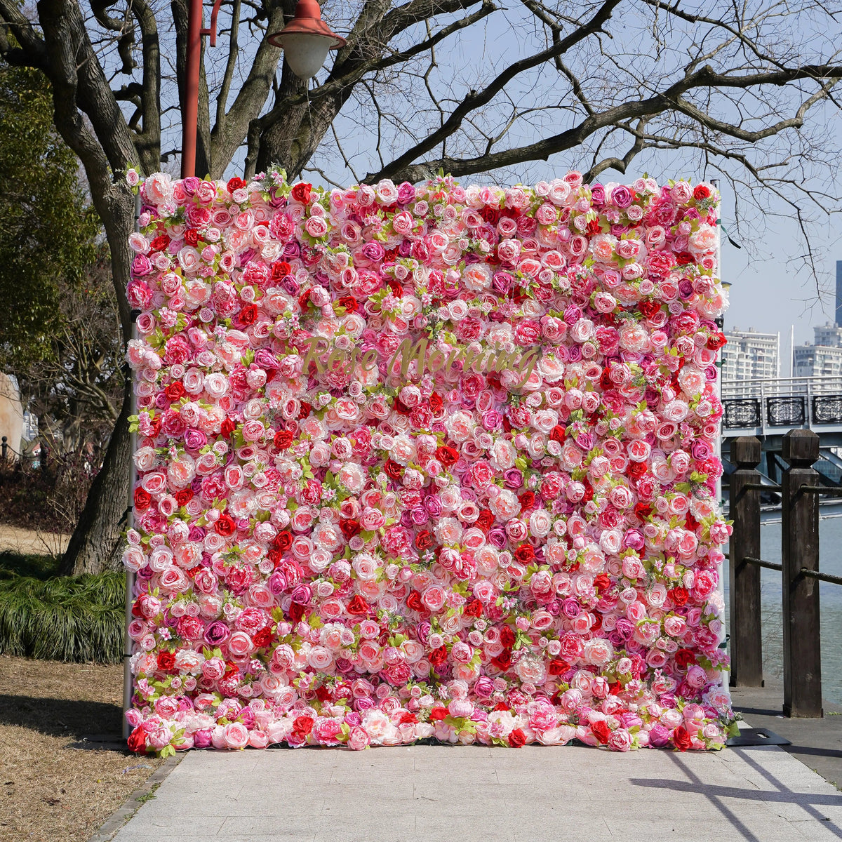Twins | 5D Event-Ready Artificial Floral Wall Backdrop, Roll-Up Fabric | Shipping Included