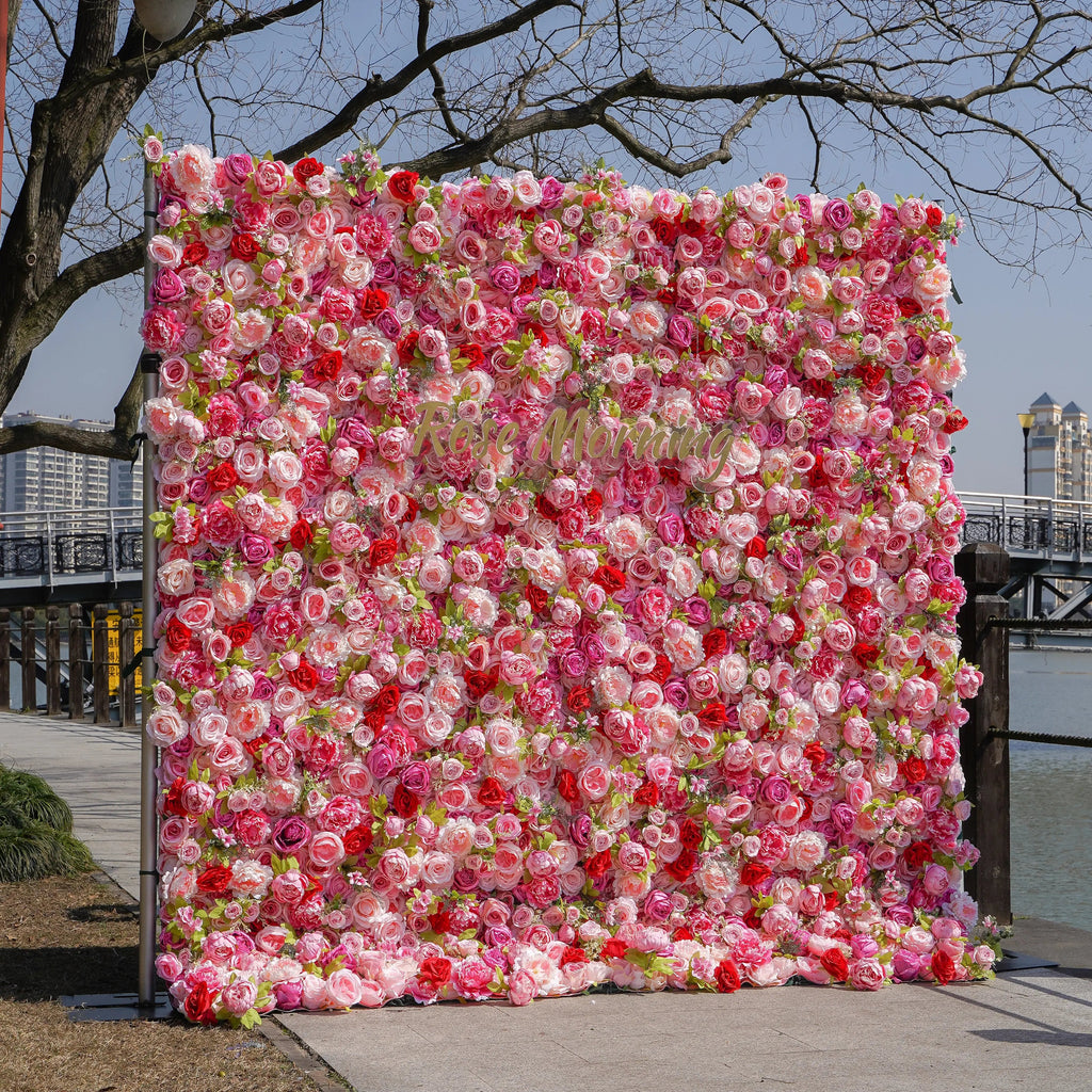 Twins | 5D Event-Ready Artificial Floral Wall Backdrop, Roll-Up Fabric | Shipping Included