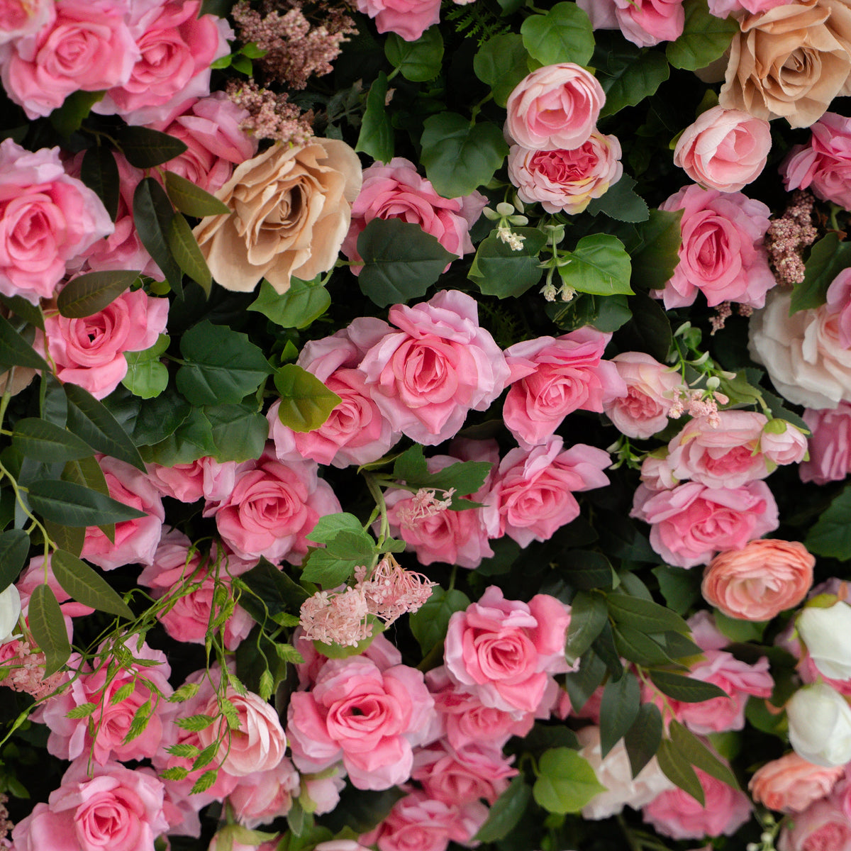 Valevia | 5D Multi Tone Hot Pink & Ivory White Event-Ready Silk Rose Floral Wall Backdrop for Romantic Wedding & Proposal Setups | Shipping Included