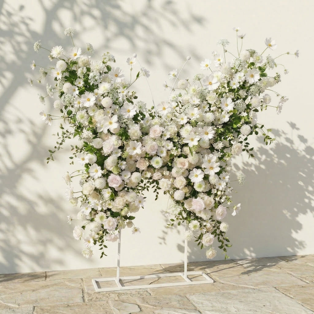 Velmora | Exquisite Ivory Butterfly-Shaped Flower Wall for Birthday & Anniversary Decor | Shipping Included