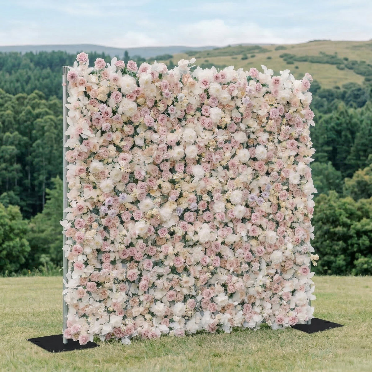 Vexira | 3D Dusty Pink Event-Ready Silk Rose Floral Wall Backdrop for Romantic Wedding & Proposal Setups | Shipping Included