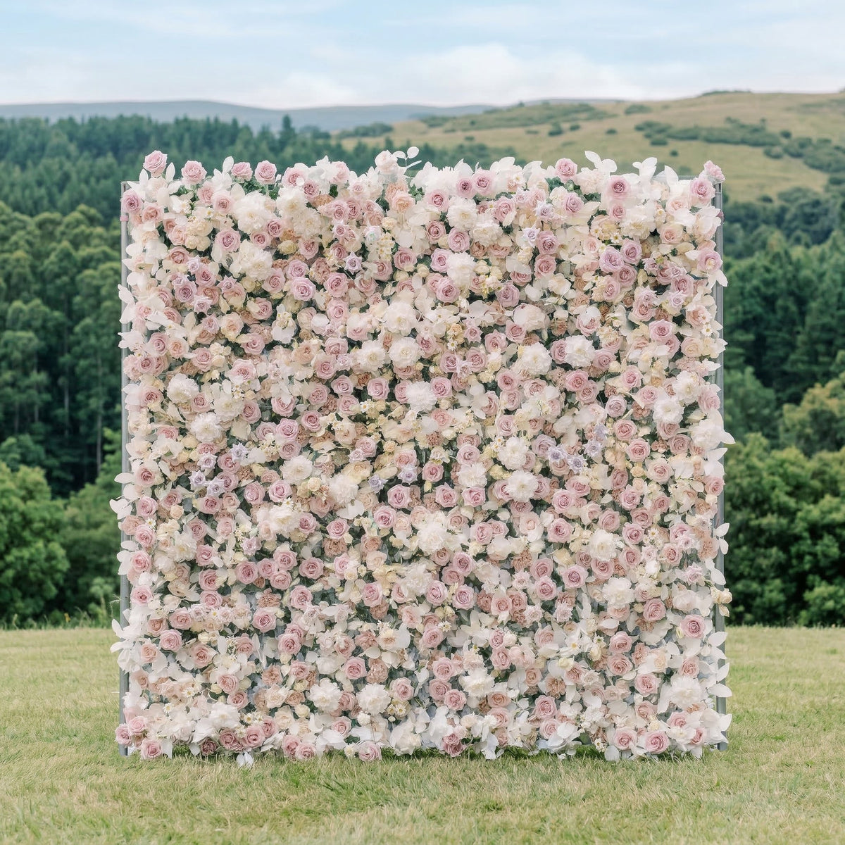 Vexira | 3D Dusty Pink Event-Ready Silk Rose Floral Wall Backdrop for Romantic Wedding & Proposal Setups | Shipping Included