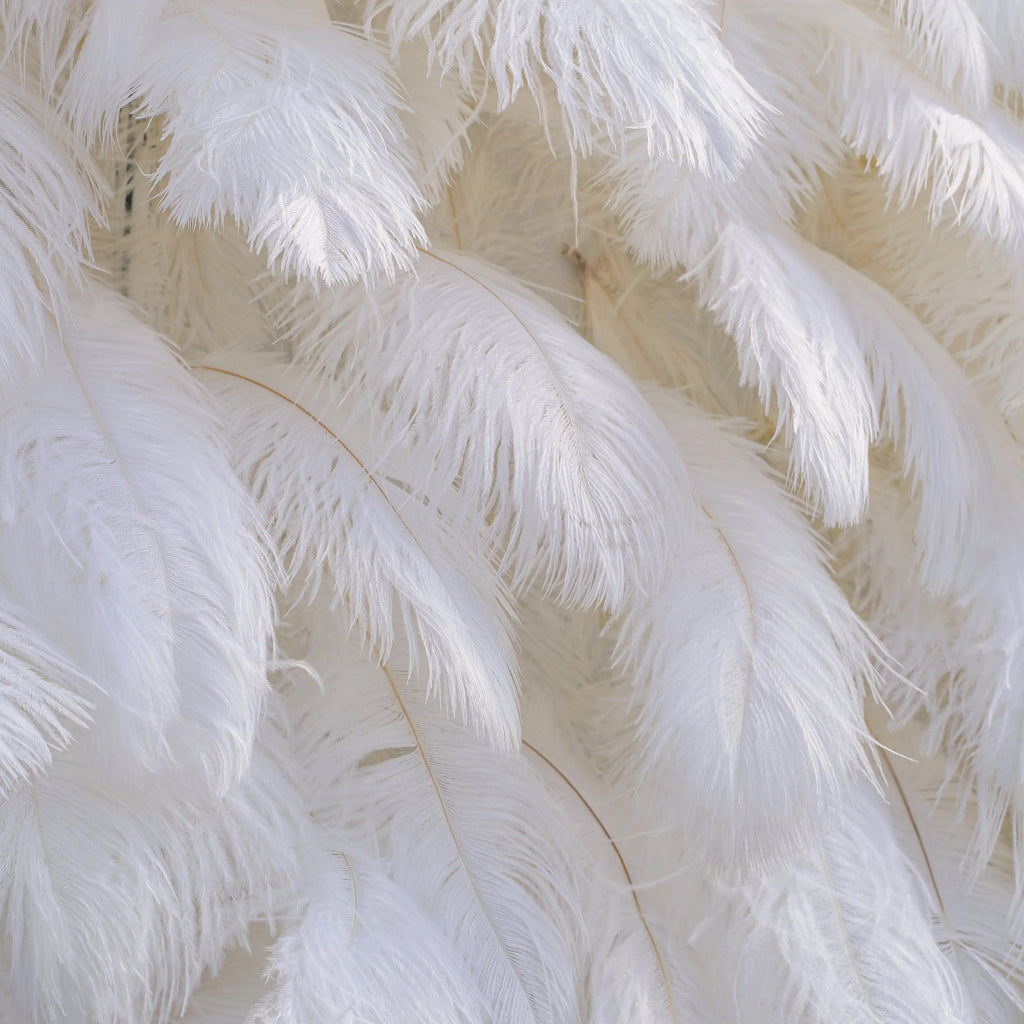 White Feather | 5D Event-Ready Artificial Floral Wall Backdrop, Roll-Up Fabric | Shipping Included