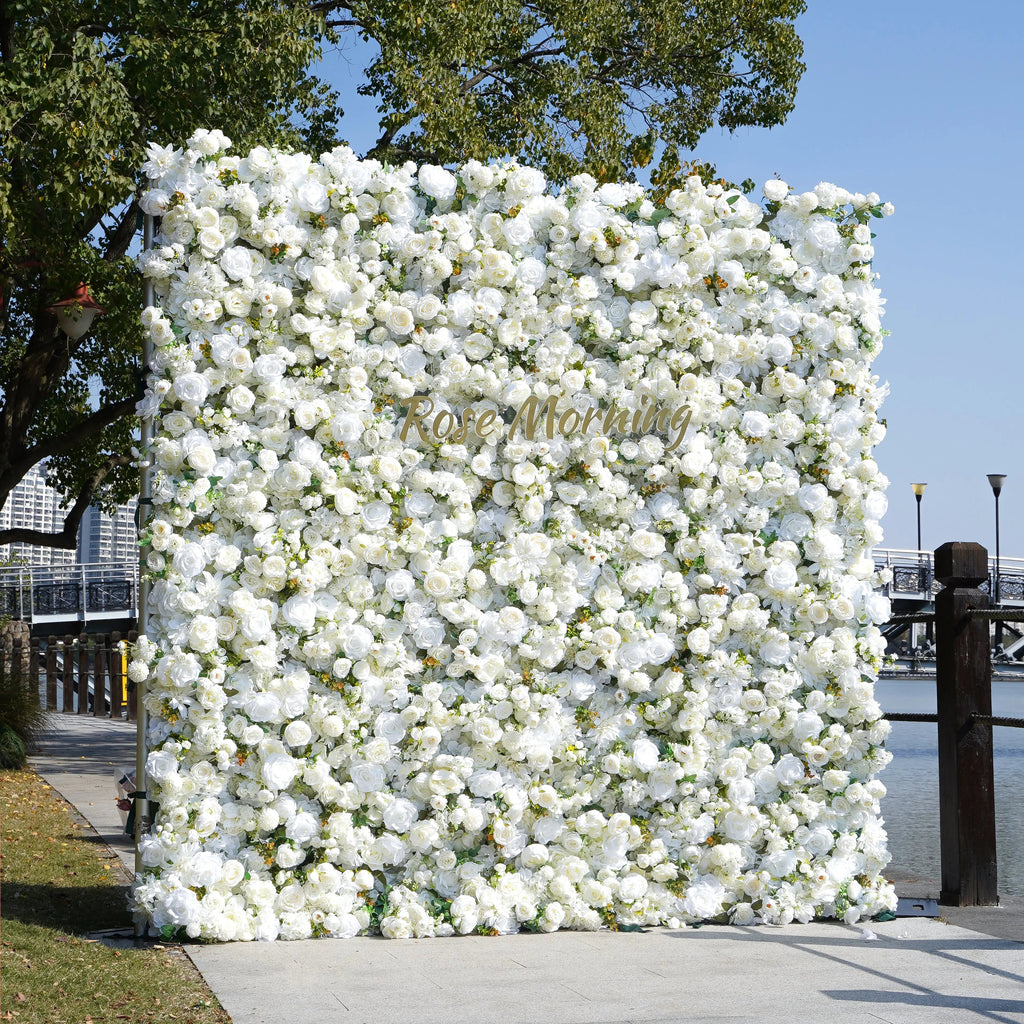 YaYa | 5D Rose Morning Zipper flower wall Fabric Backdrop Artificial rolling up curtain flower wall | Shipping Included