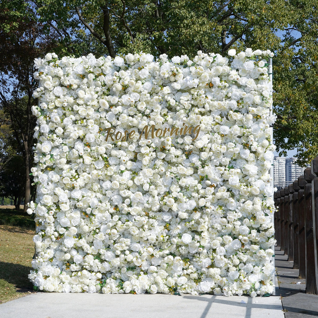 YaYa | 5D Rose Morning Zipper flower wall Fabric Backdrop Artificial rolling up curtain flower wall | Shipping Included