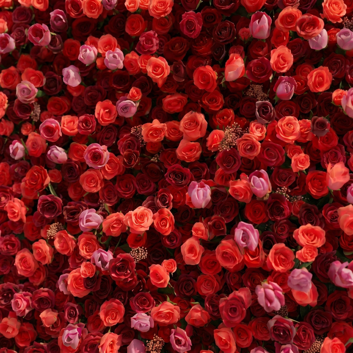 Yarsira | 3D Ruby Red & Deep Crimson Silk Floral Wall Backdrop for Luxury Weddings & Grand Galas | Shipping Included