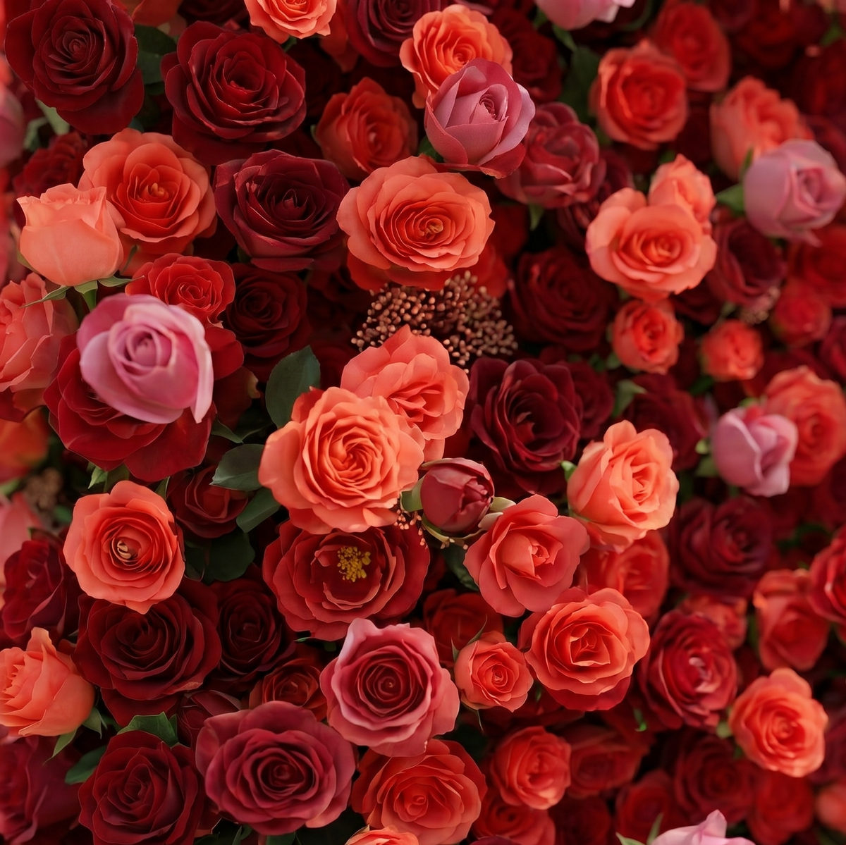 Yarsira | 3D Ruby Red & Deep Crimson Silk Floral Wall Backdrop for Luxury Weddings & Grand Galas | Shipping Included