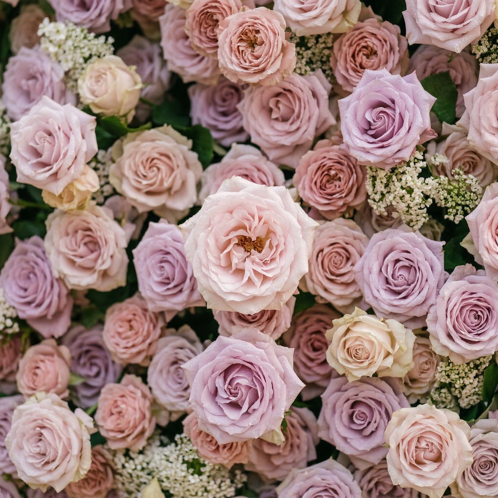 Yavelle | 5D Soft Pink & Light Lavender Event-Ready Silk Rose Floral Wall Backdrop for Elegant Weddings | Shipping Included