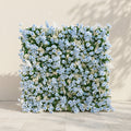 Zarenviane | Luxury 5D Dusty Blue Floral Wall with Greenery Roll-Up Backdrop for Serene Garden Weddings | Shipping Included
