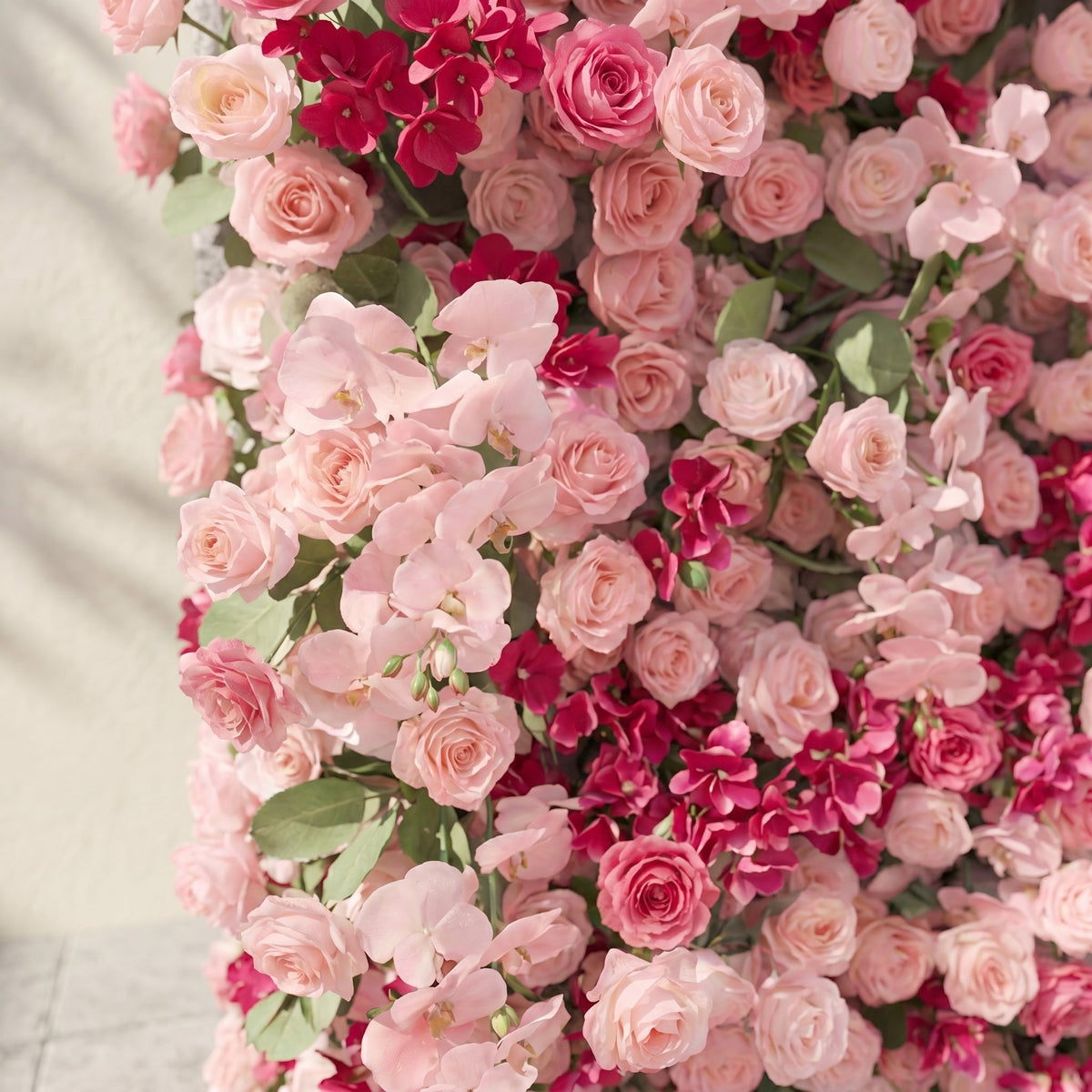 Zarlyra | Luxury 5D Ombre Hot Pink & Blush Silk Event-Ready Floral Wall Backdrop for Vibrant Romantic Weddings | Shipping Included