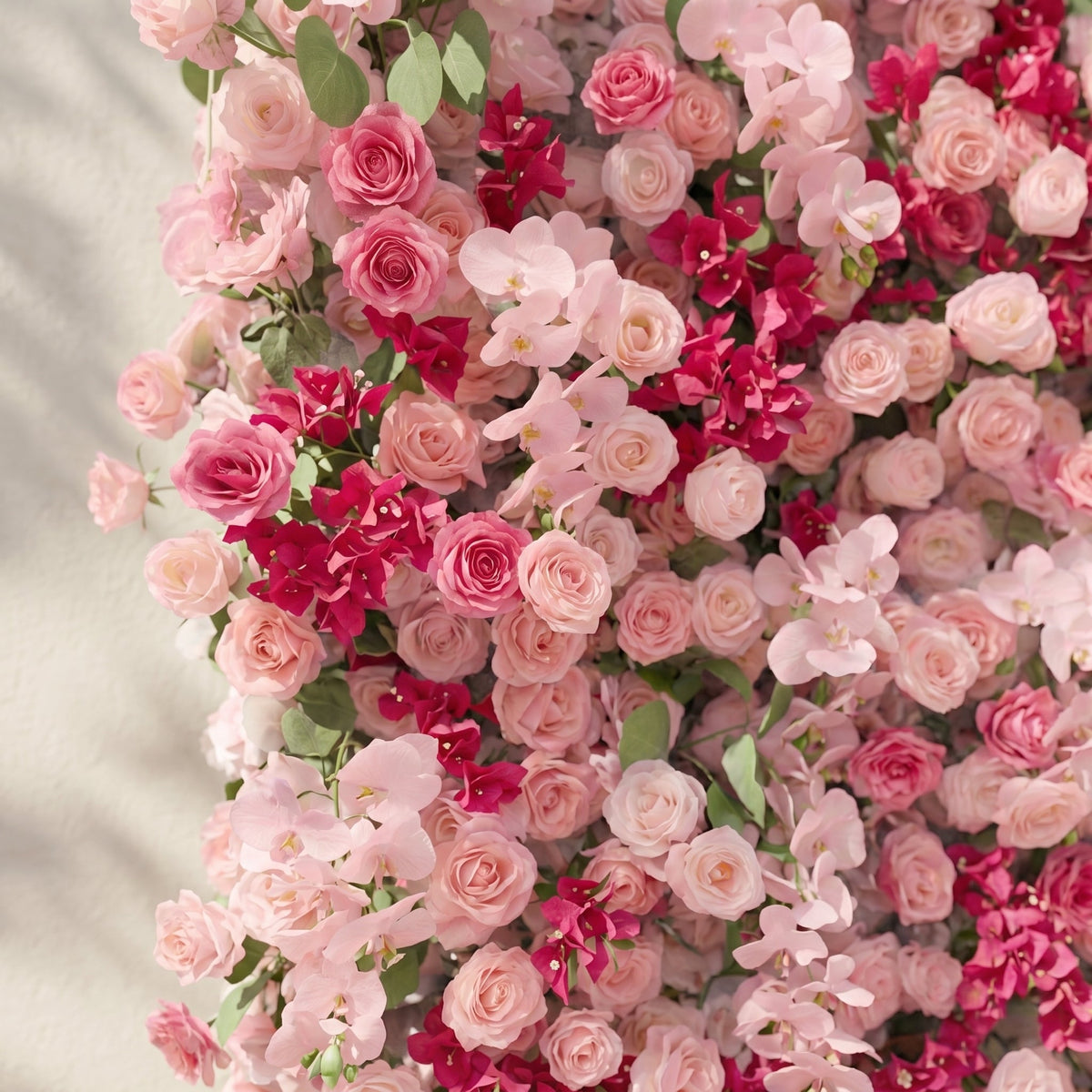 Zarlyra | Luxury 5D Ombre Hot Pink & Blush Silk Event-Ready Floral Wall Backdrop for Vibrant Romantic Weddings | Shipping Included