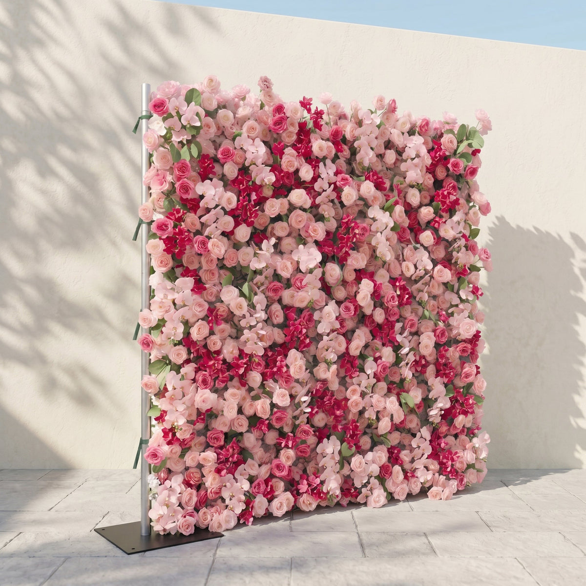 Zarlyra | Luxury 5D Ombre Hot Pink & Blush Silk Event-Ready Floral Wall Backdrop for Vibrant Romantic Weddings | Shipping Included