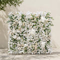 Zelloria | 5D Ivory White & Cream White Event-Ready Silk Rose Floral Wall Backdrop for Romantic Wedding & Proposal Setups | Shipping Included