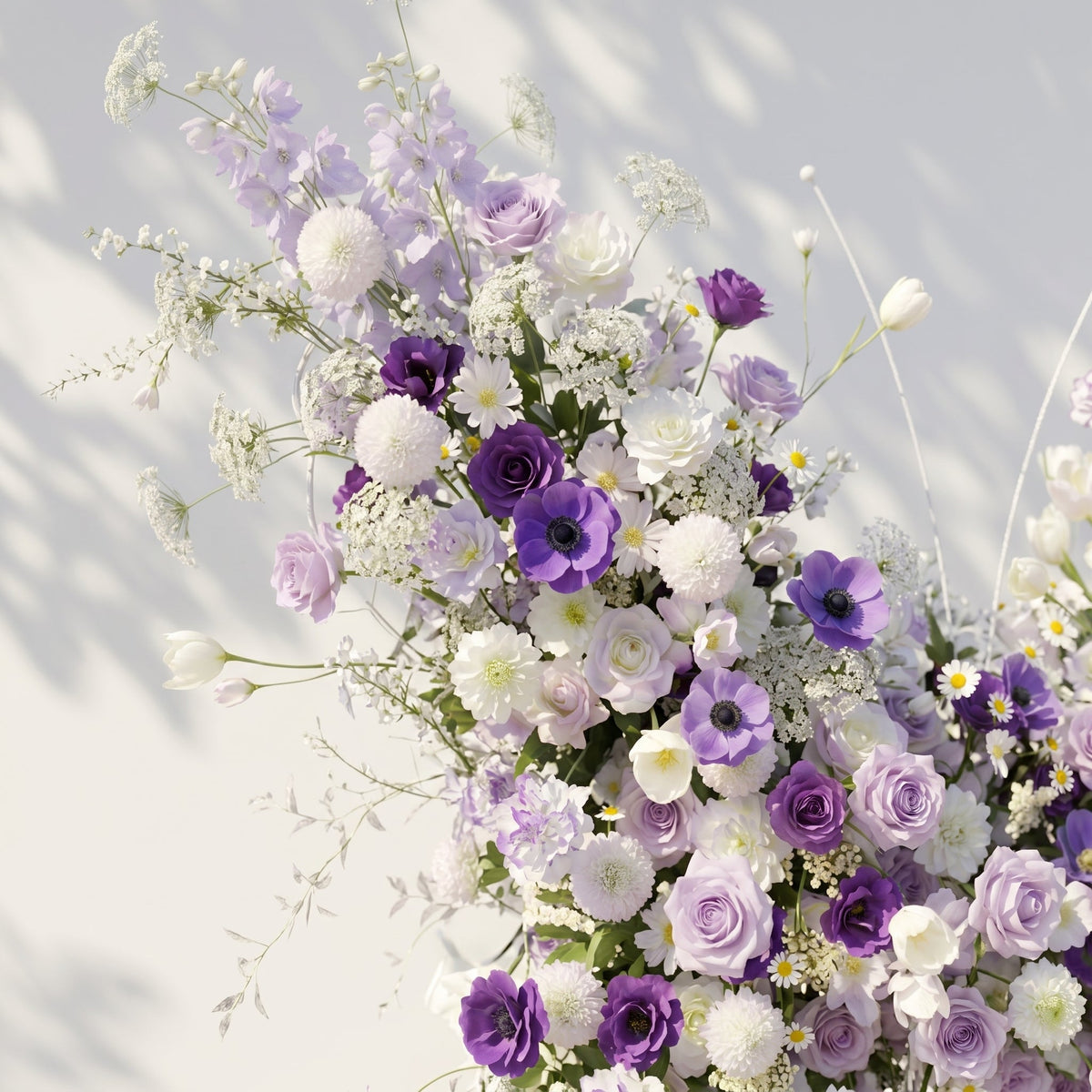 Zoressa | Lavender Purple & Ivory White Butterfly Shape Silk Wedding Arch Flower Arrangement for Romantic Wedding & Proposal Setups for Luxury Events & Parties Backdrop | Shipping Included