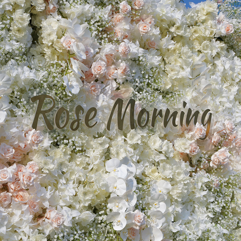 The flower walls are made of artificial flowers in various colors, layered at different levels to create a lush, elegant and natural look. The exclusive zipper design and roll-up design make it easy to install and remove.Rose Morning