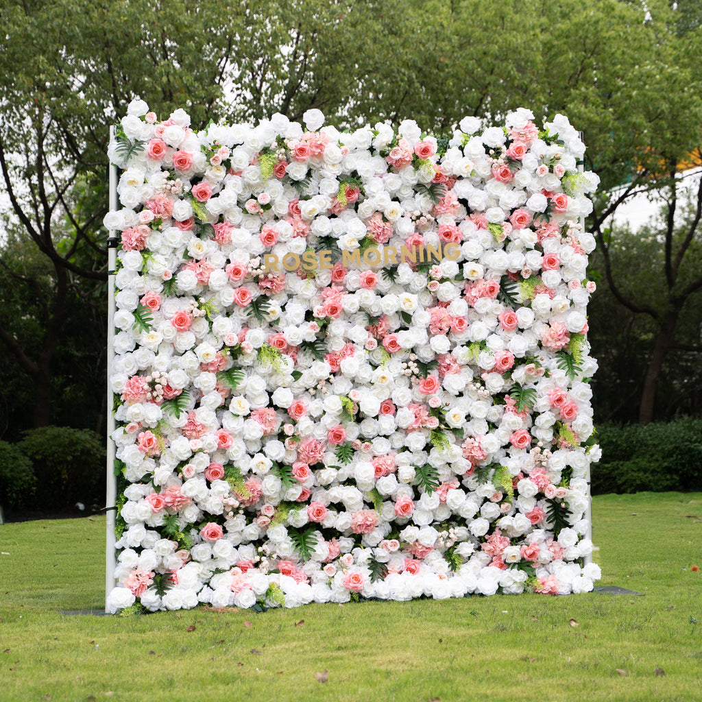 Alissa | 5D Event-Ready Artificial Floral Wall Backdrop, Roll-Up Fabric | Shipping Included