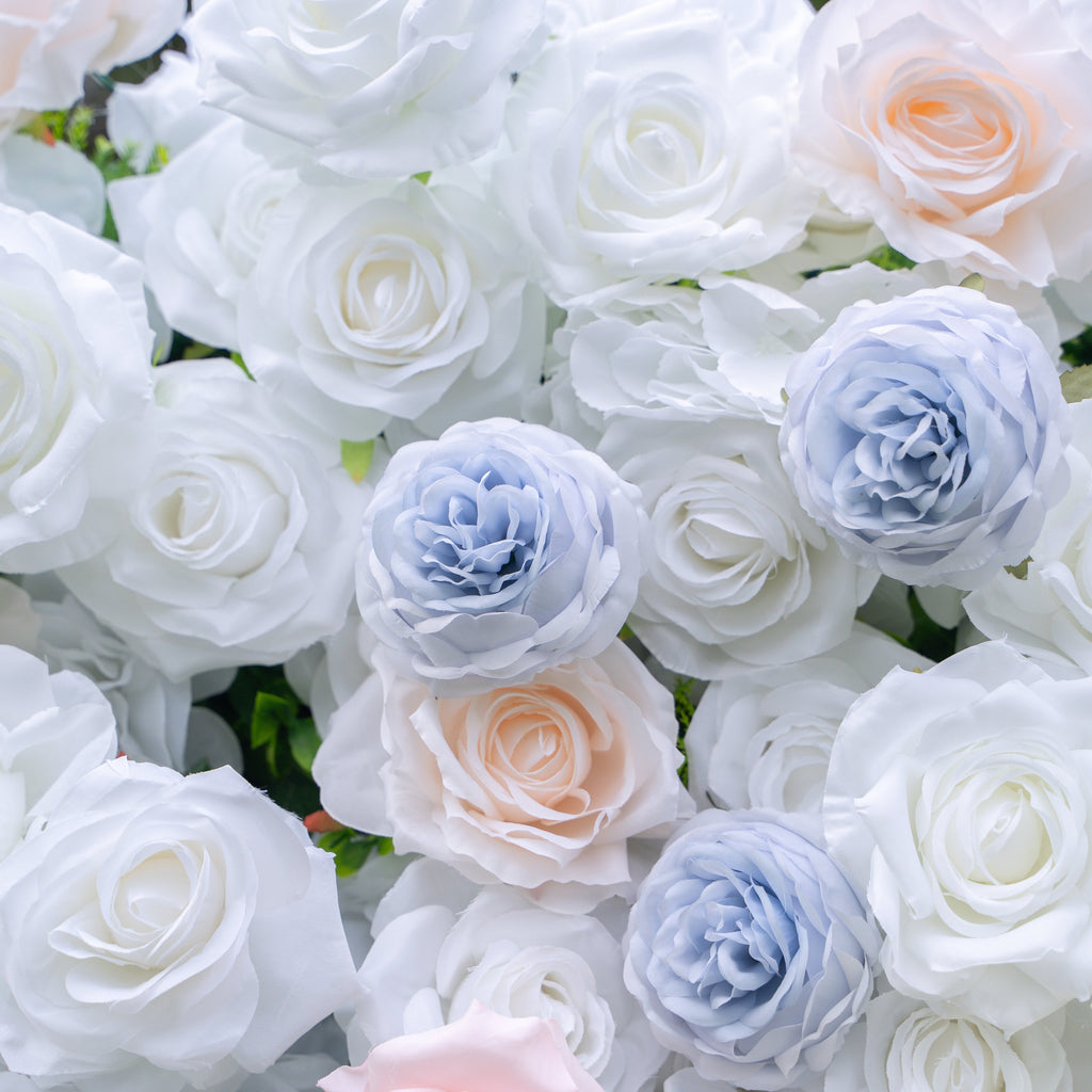 Amore | 4D Event-Ready Artificial Floral Wall Backdrop, Zip-Up Fabric 8ft*8ft | Shipping Included