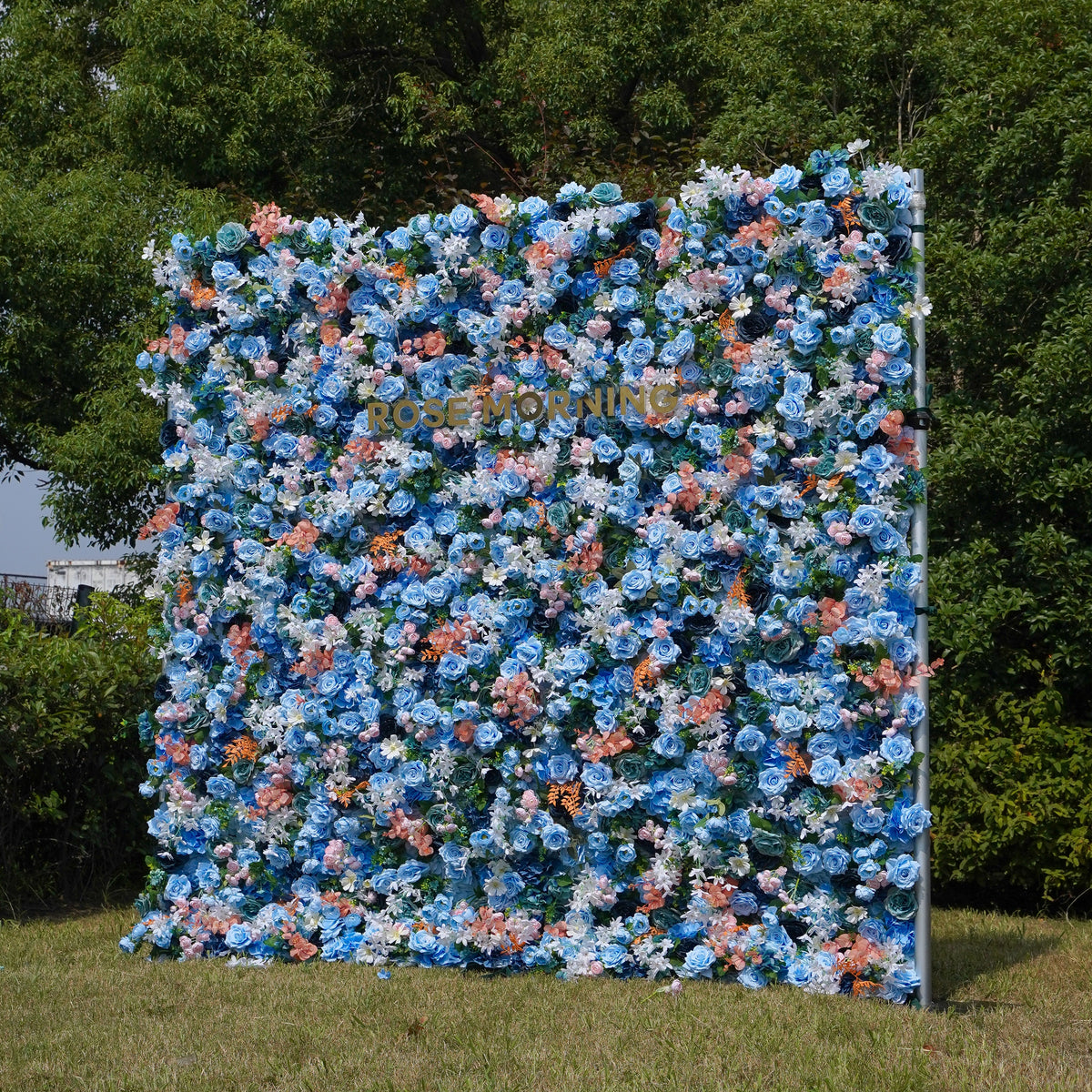 Andrea:5D 2023 New Fabric Artificial Flower Wall Rolling Up Curtain Flower Wall 8ft*8ft - R136 Rose Morning