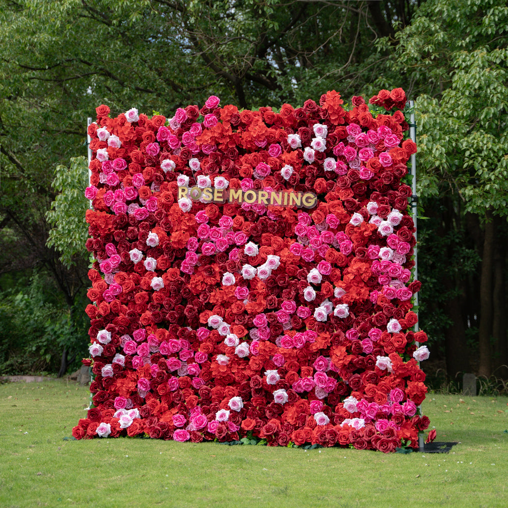 Angelica | 4D Event-Ready Artificial Floral Wall Backdrop, Zip-Up Fabric 8ft*8ft | Shipping Included