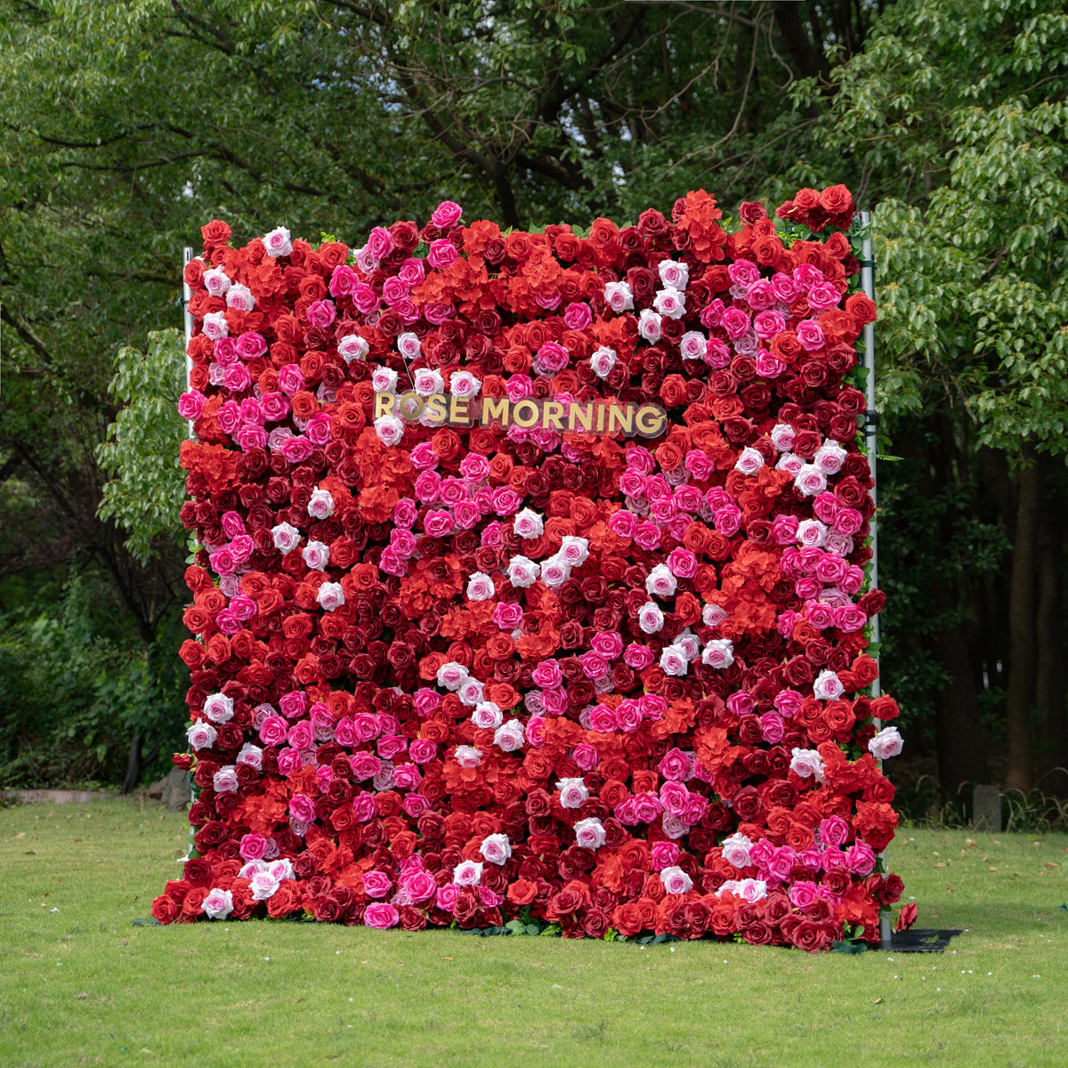 Angelica | 4D Event-Ready Artificial Floral Wall Backdrop, Zip-Up Fabric 8ft*8ft | Shipping Included
